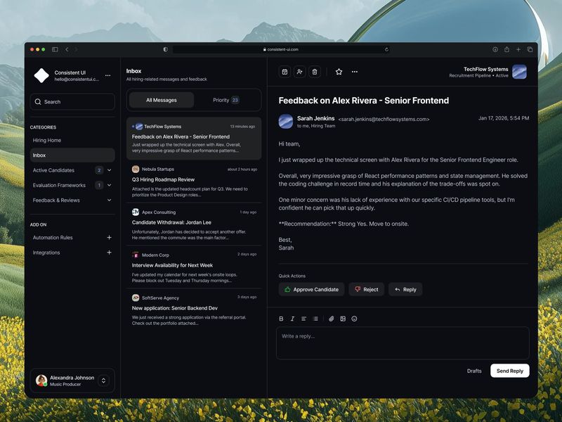 Inbox - Consistent UI