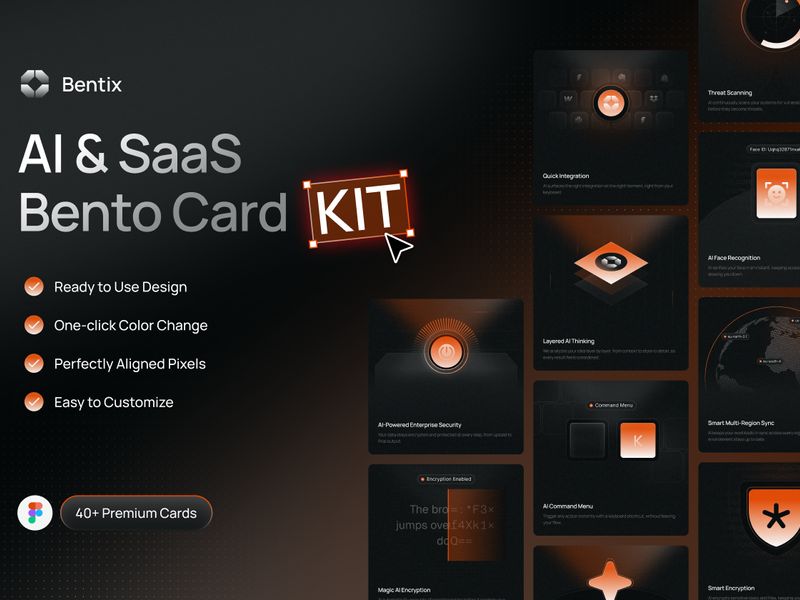 Bentix - AI & SaaS Bento Card Kit - SaaS design asset by UI8