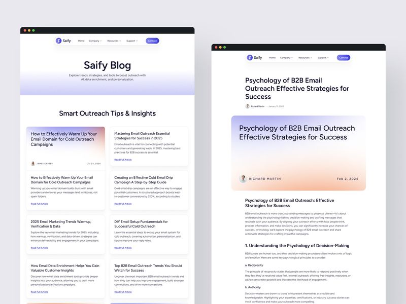 Saify — AI Email Marketing SaaS Template
