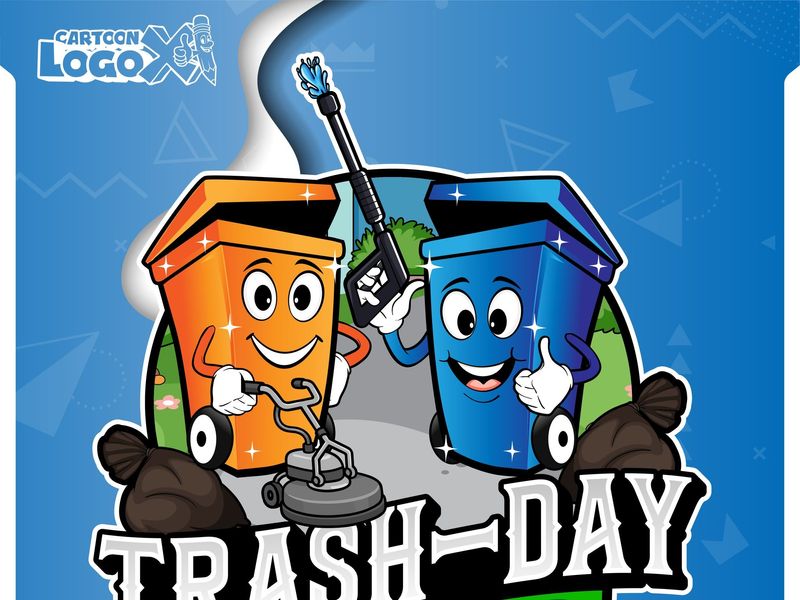 Cartoon Mascot Logo Design and Branding Kit for Junk Removal Business