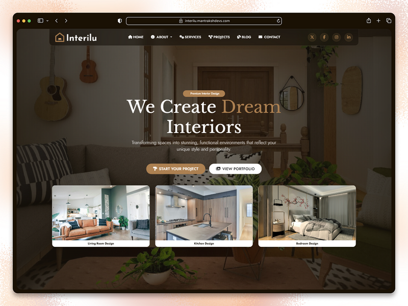 Interior Design Website UI Design