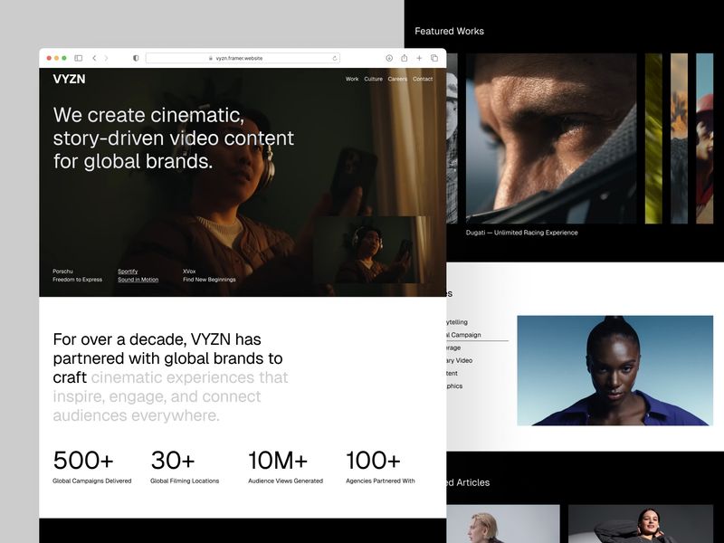 VYZN — Video Production Agency Template