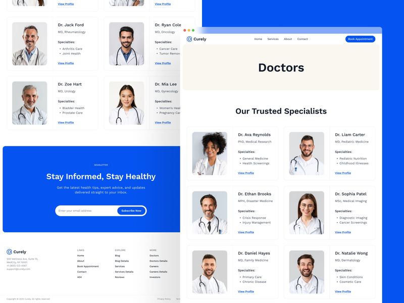 Curely · Health Care Website Template