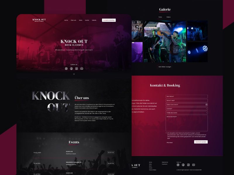 Knock Out – Rock Band UI/UX Design