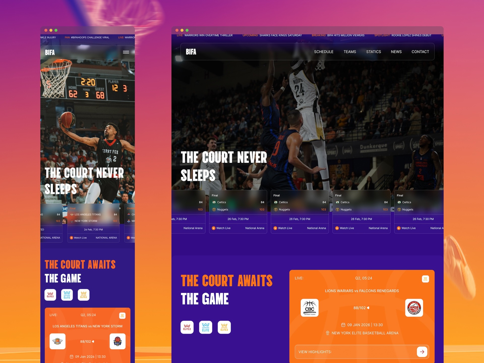 BIFA Basketball League Website Template