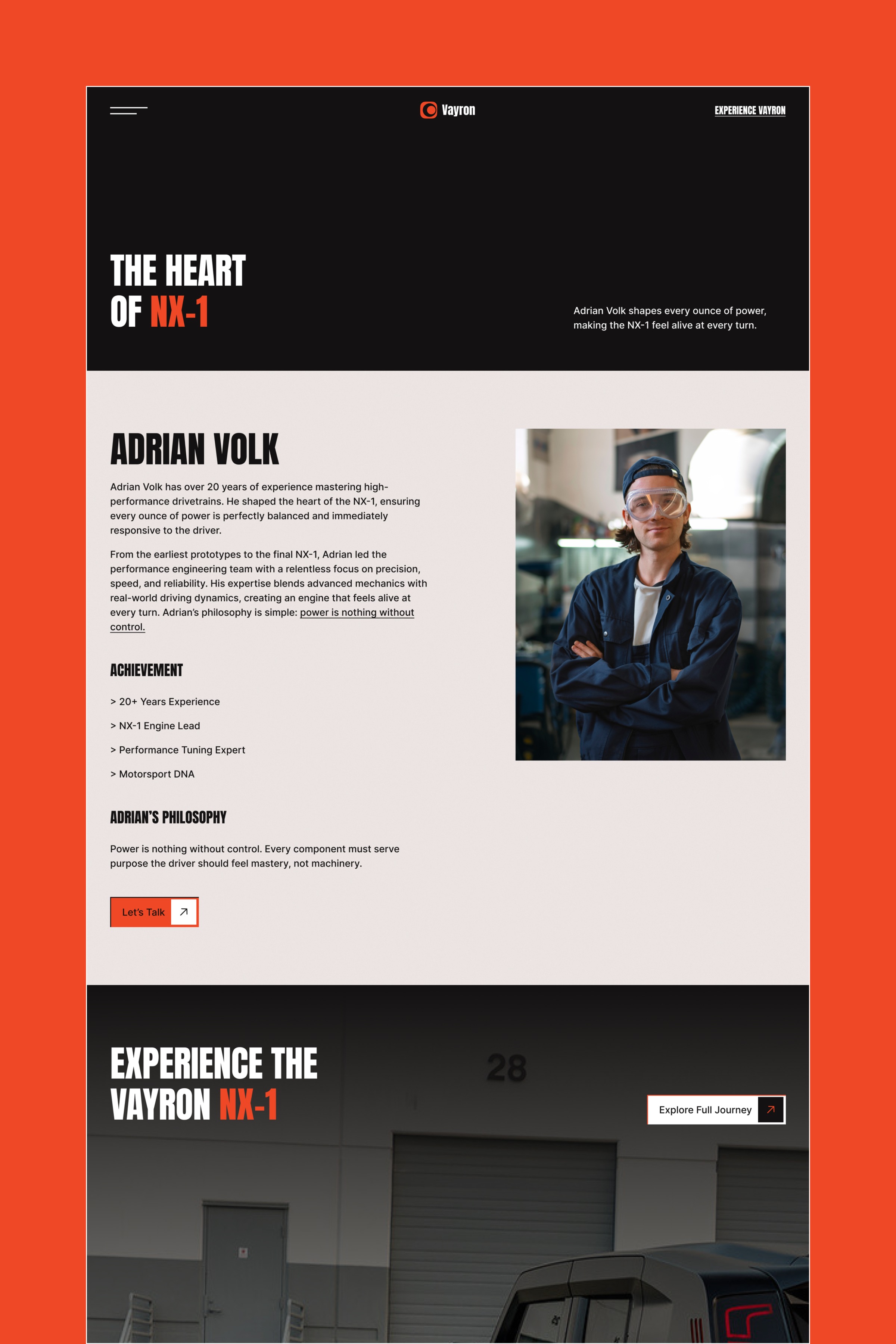 VAYRON Electric Vehicle Website Template Image 0