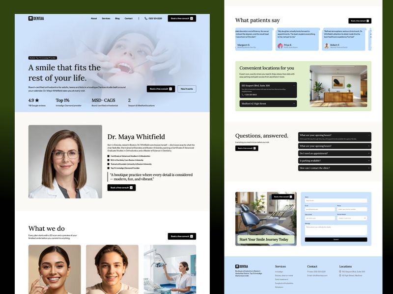Free Dental & Orthodontics Framer Template 