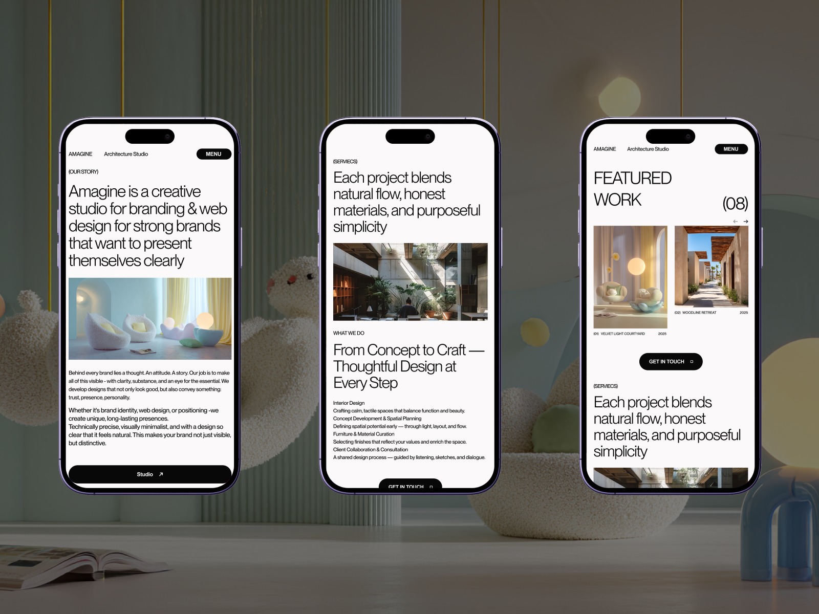 AMAGINE - Architecture Studio - Responsive mobile