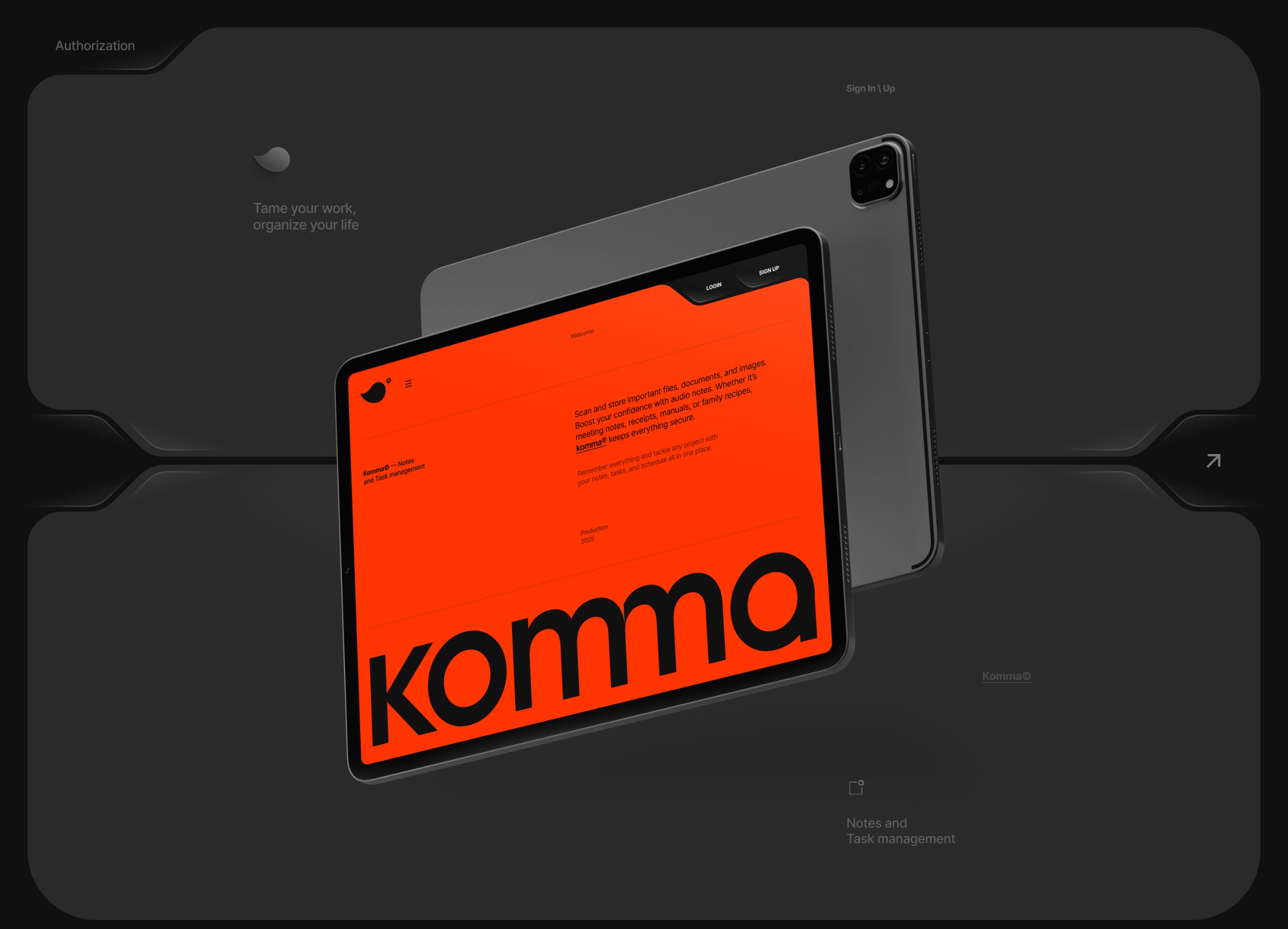 Komma© — Notes and Task management. UX UI Design Image 2