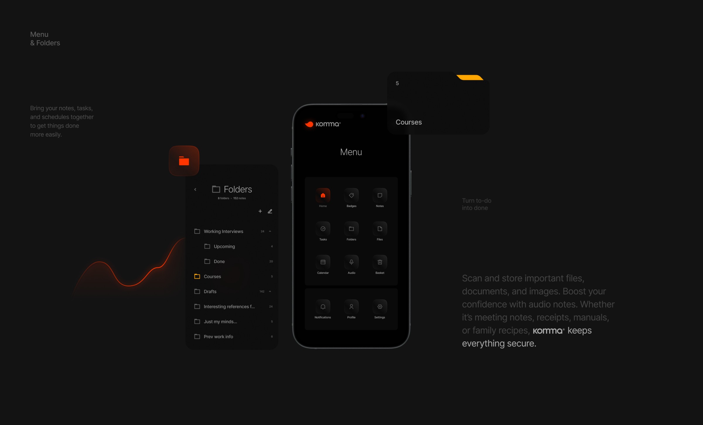 Komma© — Notes and Task management. UX UI Design Image 5