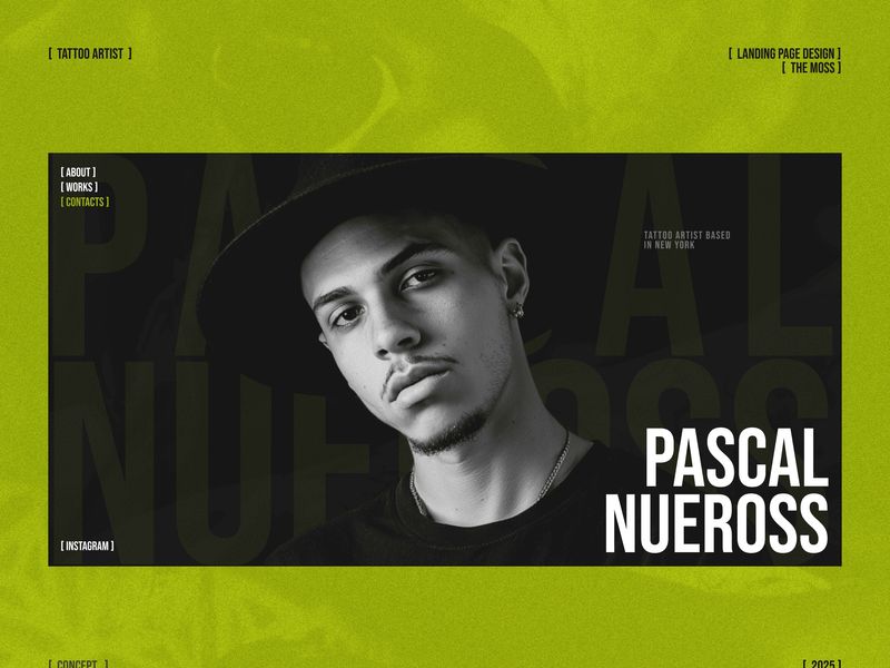 Dark Minimal Landing Page for Tattoo Artist
