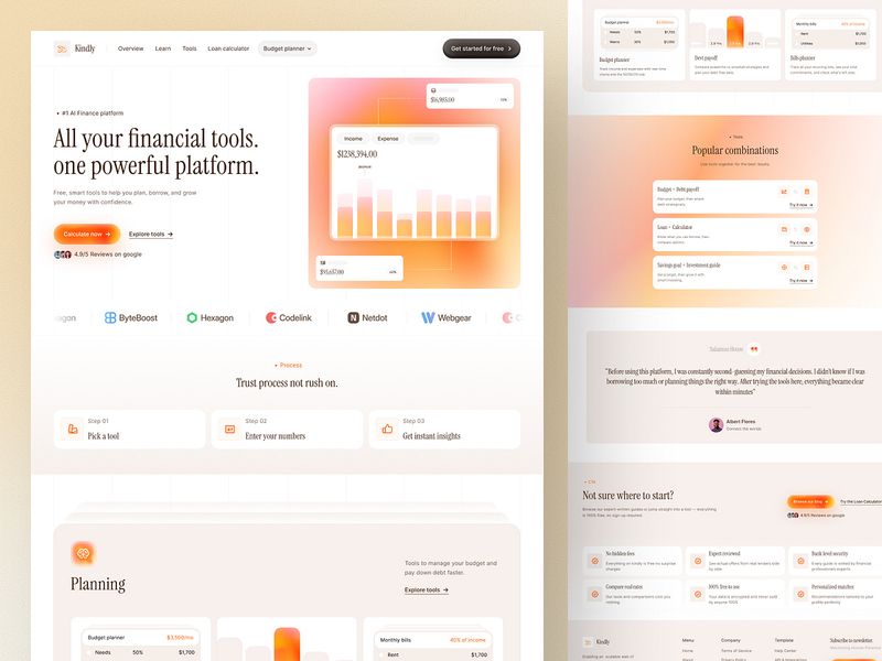 Kindly – Finance Platform Website Redesign