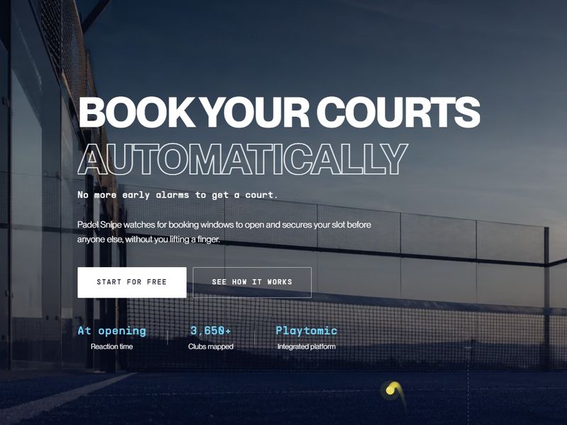 Padel Snipe — Automatic padel court booking