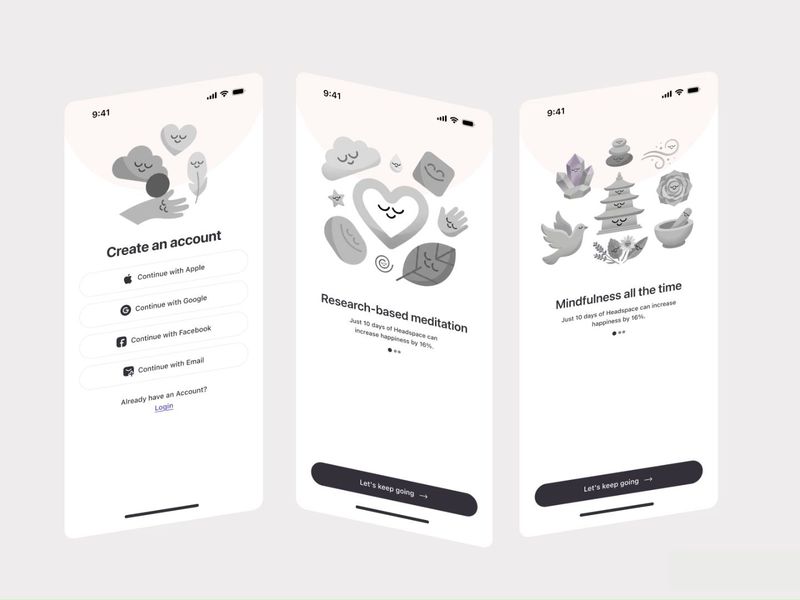 App UI Redesign — Meditation Onboarding Mobile Screens Abu Bokkor Siddik  🔥
