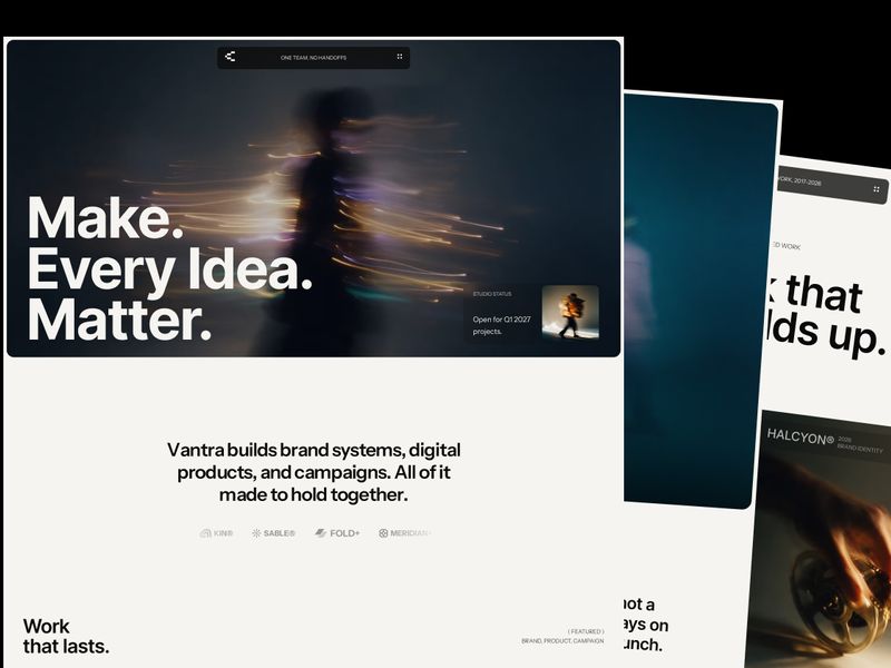 Vantra – Portfolio & Agency Website Template - Portfolio, Agency design asset by UI8