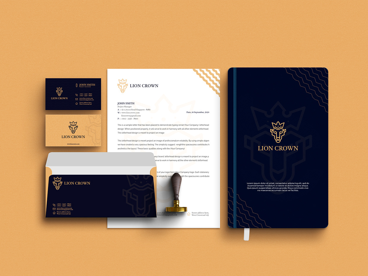 Brand Identity, Lion Crown, Branding, Logo Design Image 14