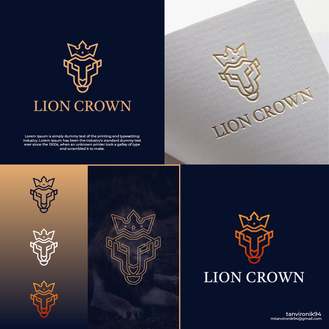 Brand Identity, Lion Crown, Branding, Logo Design Image 16