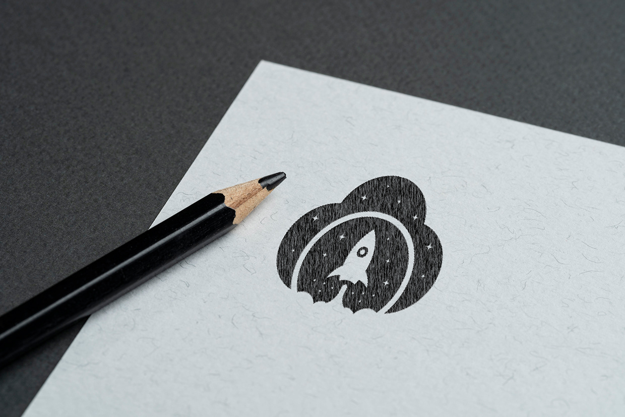 Cloud Rocket - SPACE SHIP - Abstract Logo Design Image 2