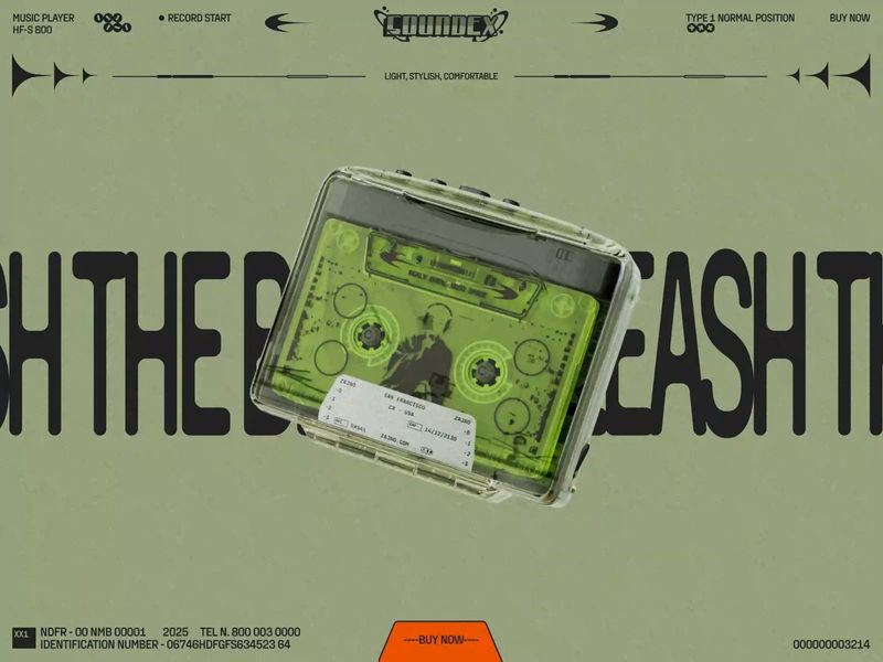Retro-Futuristic Website Concept for a Cassette Player
