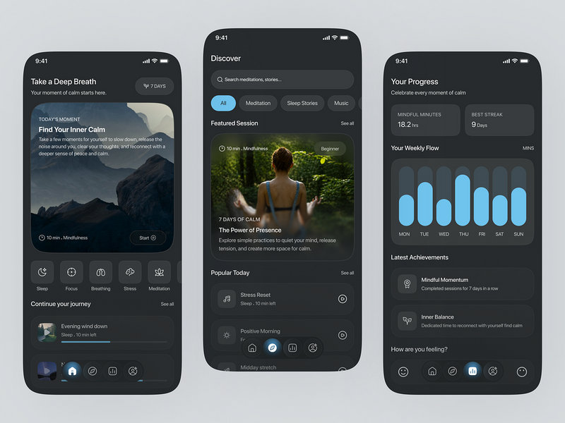 AI Meditation App Design
