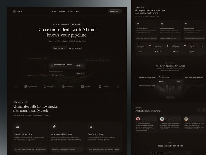 Trex.ai – AI Sales Intelligence Website Design
