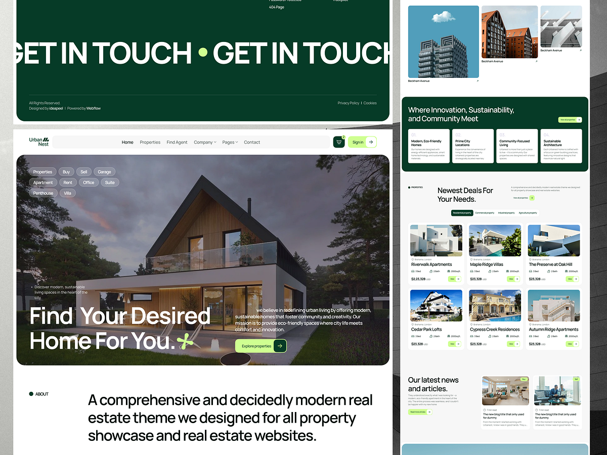 UrbanNest — Real Estate Webflow Template Image 0