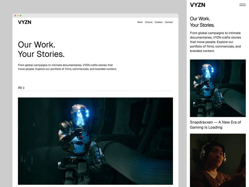 VYZN — Video Production Agency Template