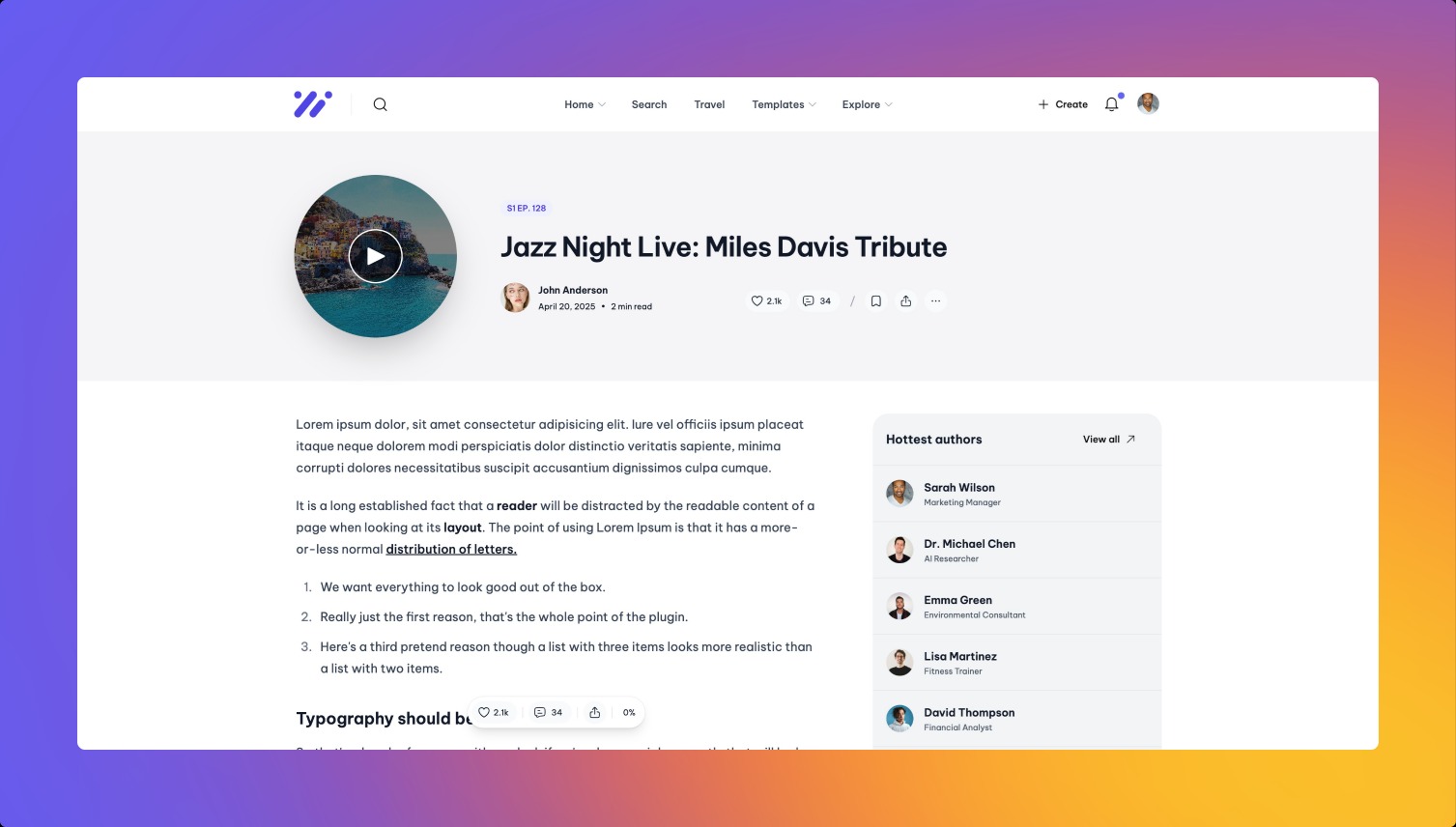 Ncmaz - Blog, News & Magazine NextJs Tailwind CSS Image 2