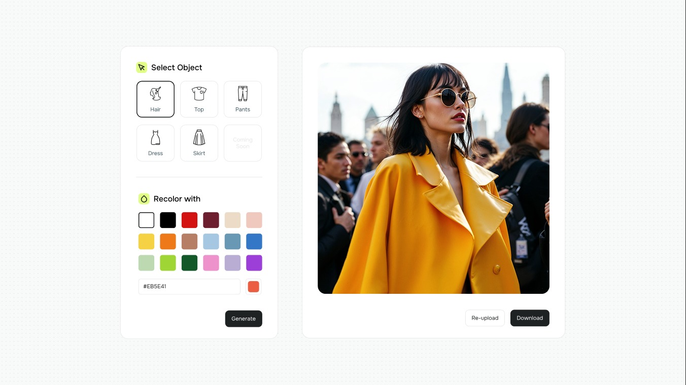 Image Color Changer - AI Hair & Clothing Color Editor Online | ColorChanger Image 1