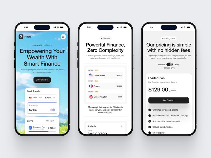 Finance SaaS Landing Page Mobile Responsive