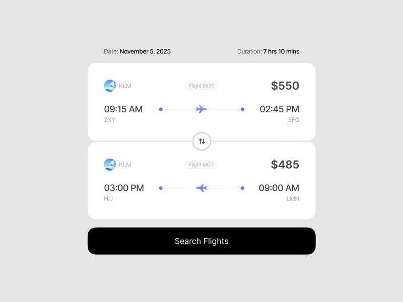 ✈️ Flight Search UI 