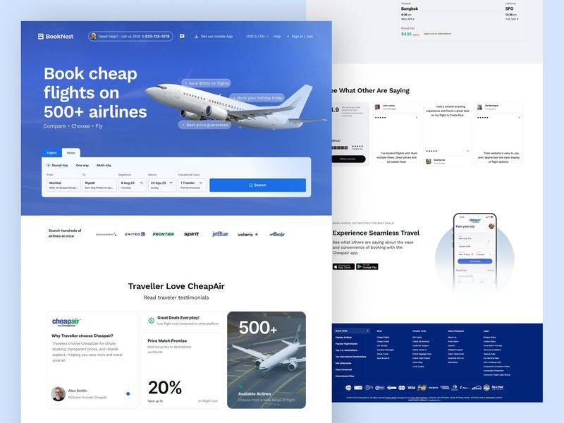 Luxury Flight Booking Website Design 