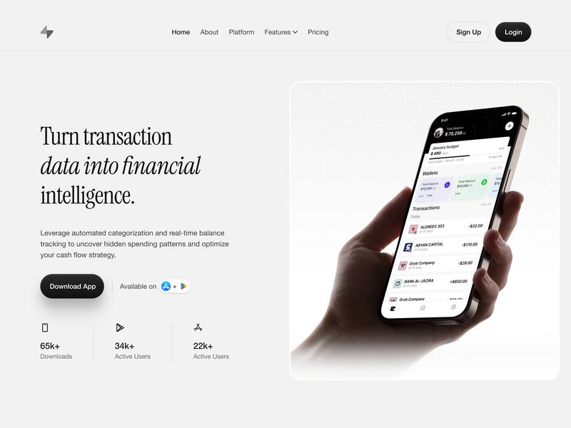 📊 Financial Intelligence Landing Page FinTech Website UI/UX