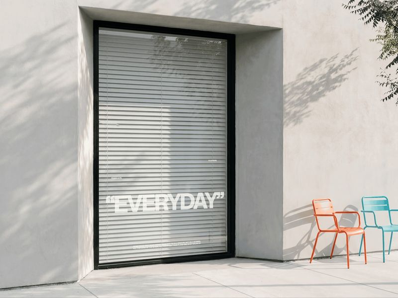 Vertical Window Signage Mockup