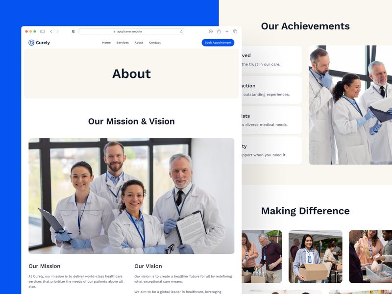 Curely · Health Care Website Template
