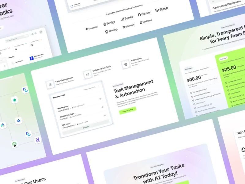 AI Task Management Platform - Landing Page design