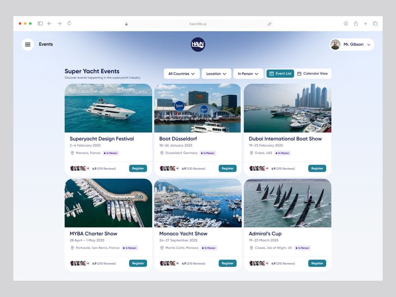 Havnlife - Yacht Event Dashboard