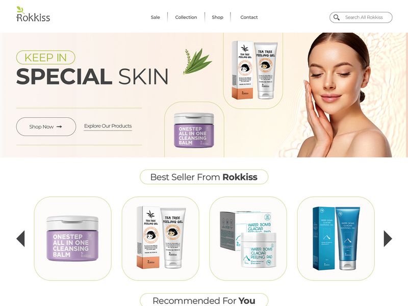 Rokkiss Korean Beauty — International UI/UX Web Design