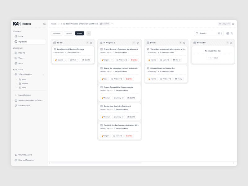 Karniva – Kanban Board & Project Management UI