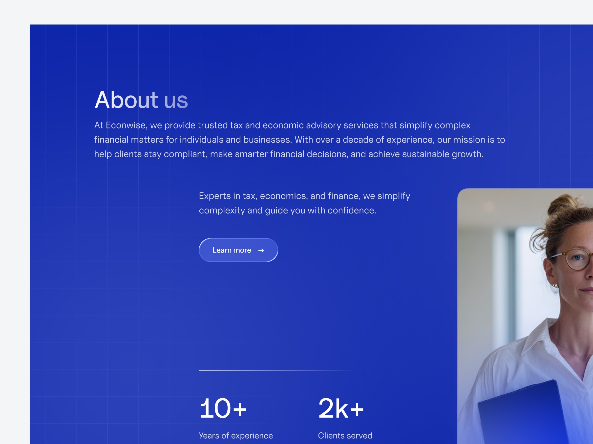About us section design for client website Image 0