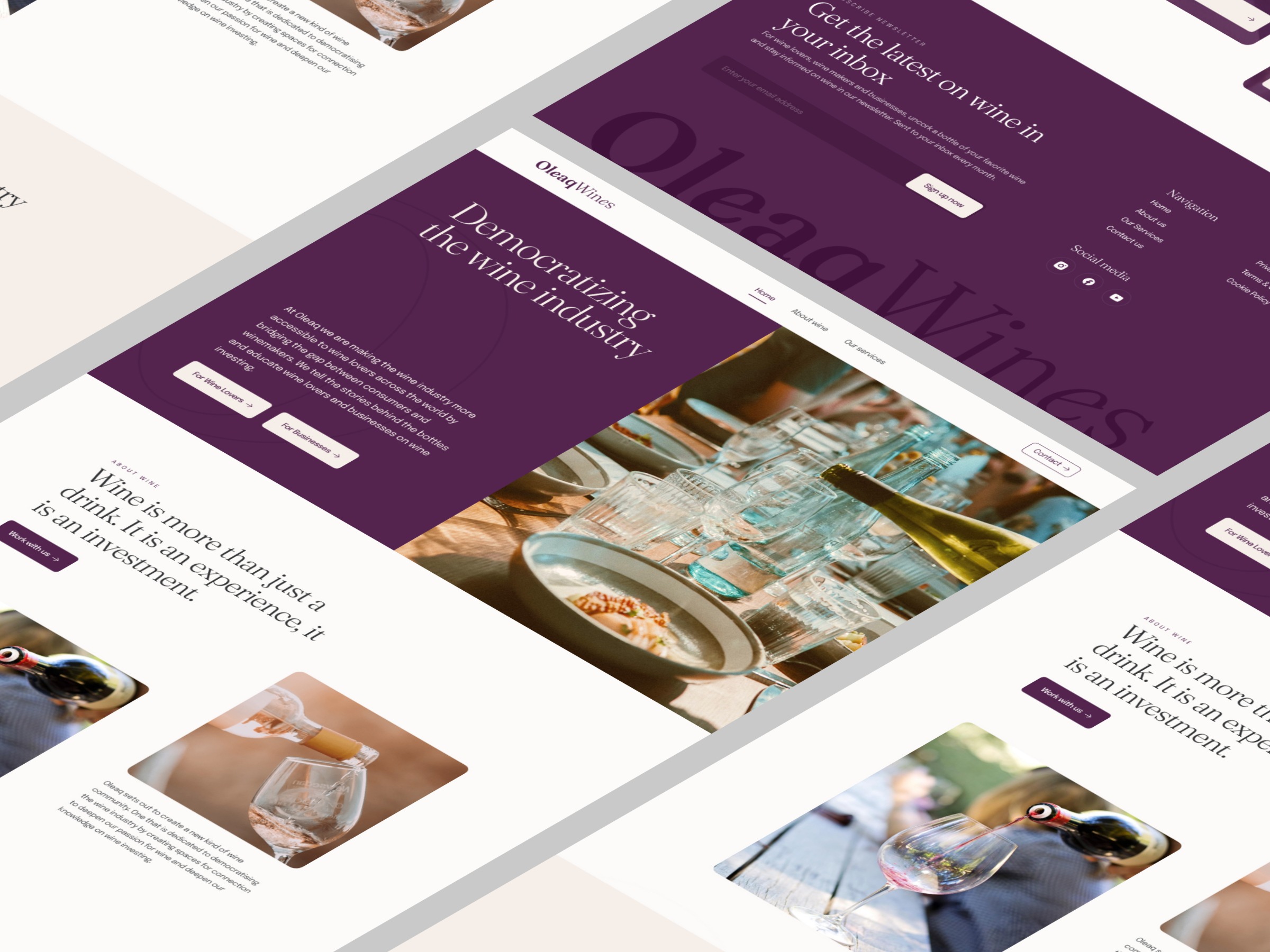 Oleqwines - Landing page design for wine industry. Image 0