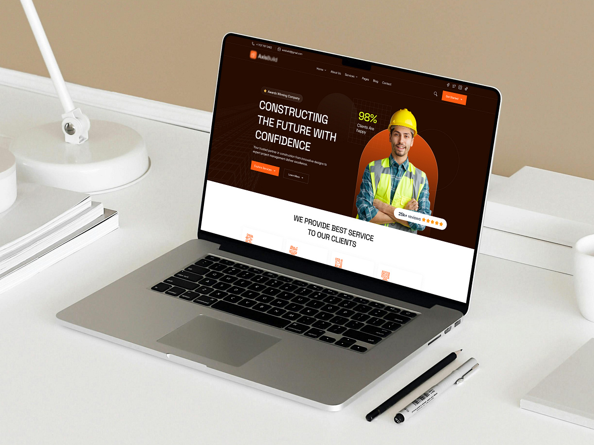 Construction Landing Page — UI/UX Design Image 1