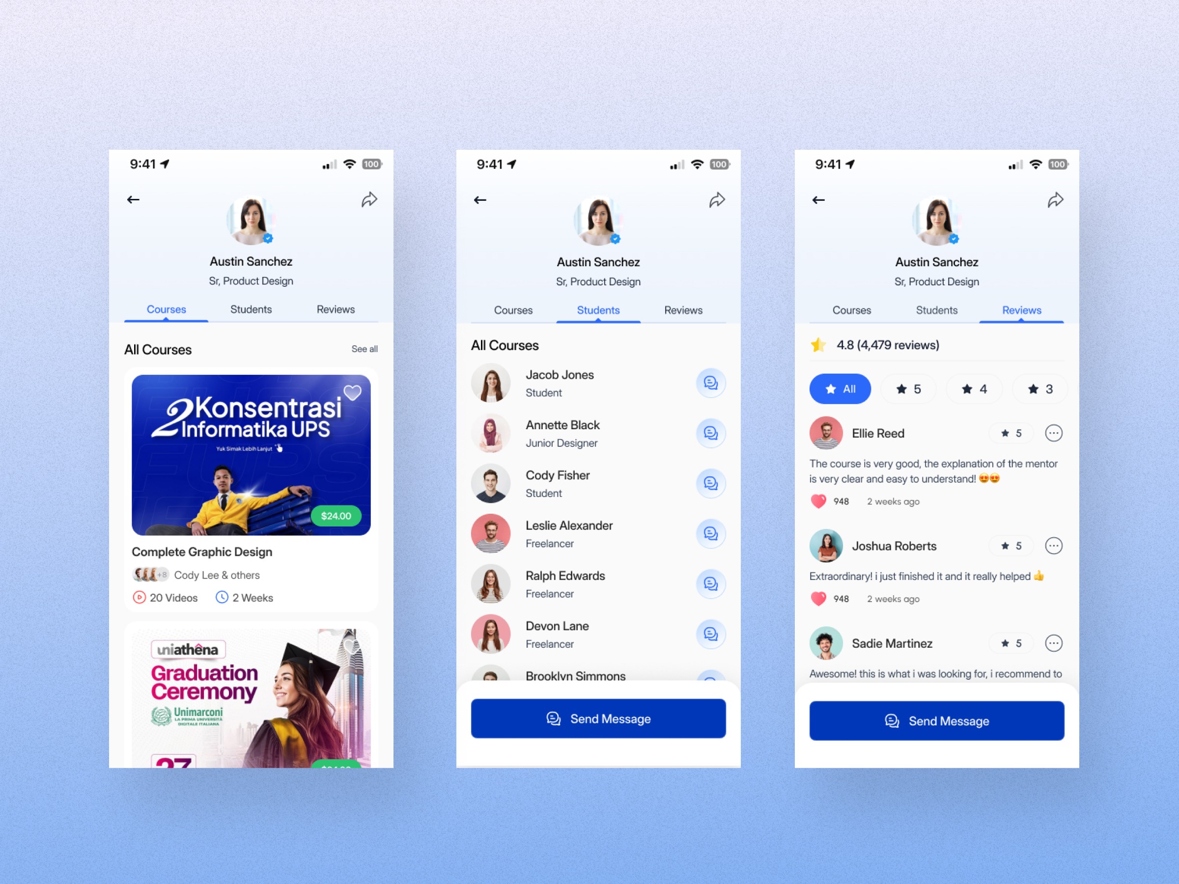Instructor Profile — Mobile App UI/UX Image 1