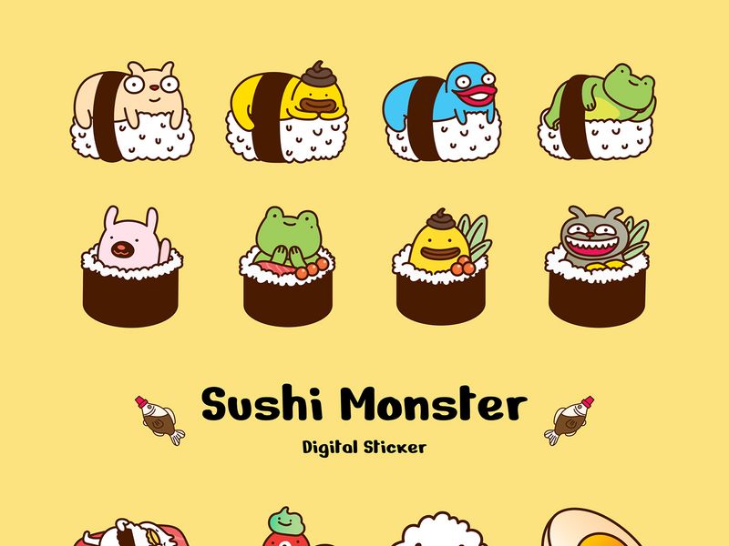 Sushi Monster Digital Sticker