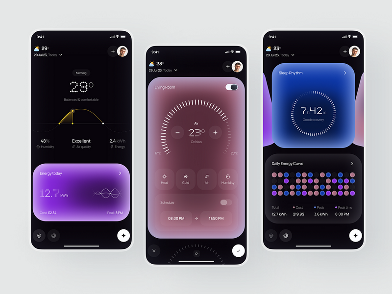 Nimbus - Smart Home Voice Control App UI Design