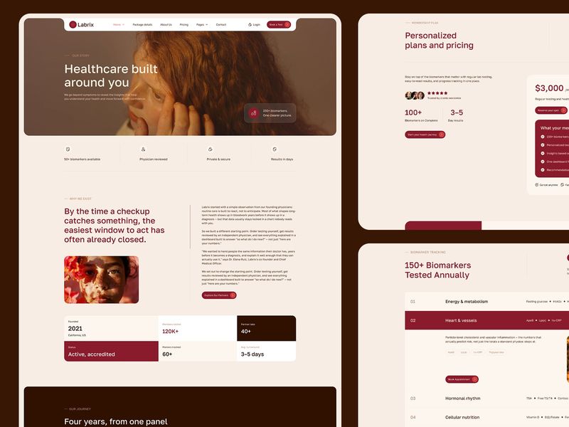Labrix – AI Wellness, Lab Test & Diagnostic Booking Framer Template