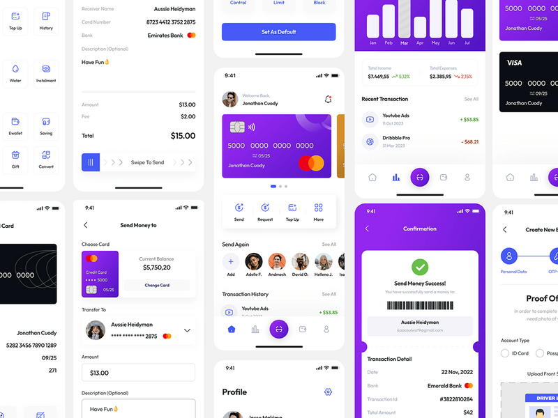 Mobile Banking Mobile App UI Kit Template