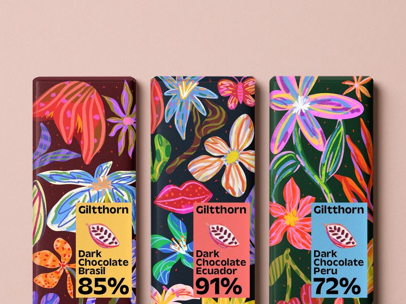 Chocolate botanical packaging