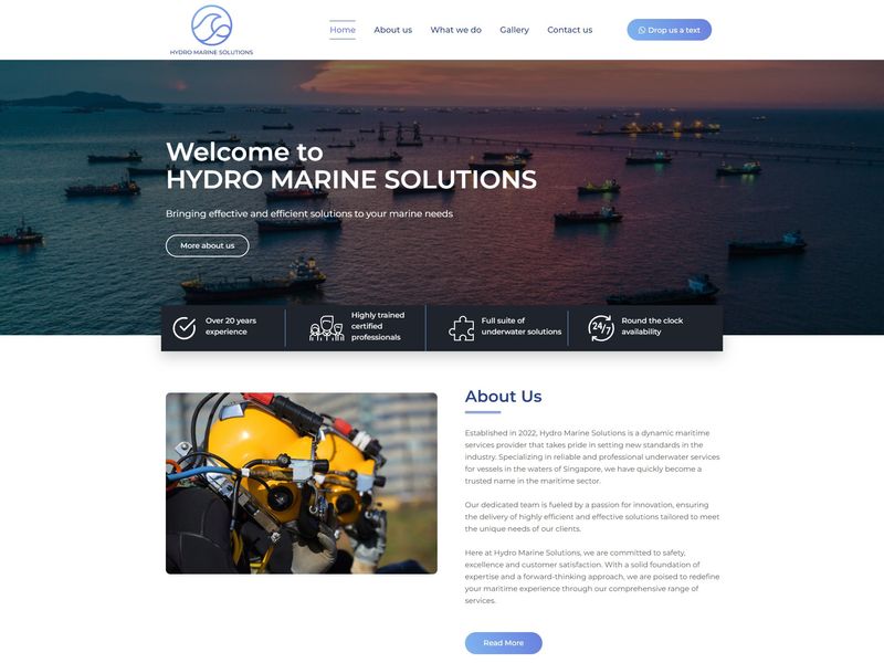 Hydro Marine Solutions: Corporate UI/UX Design