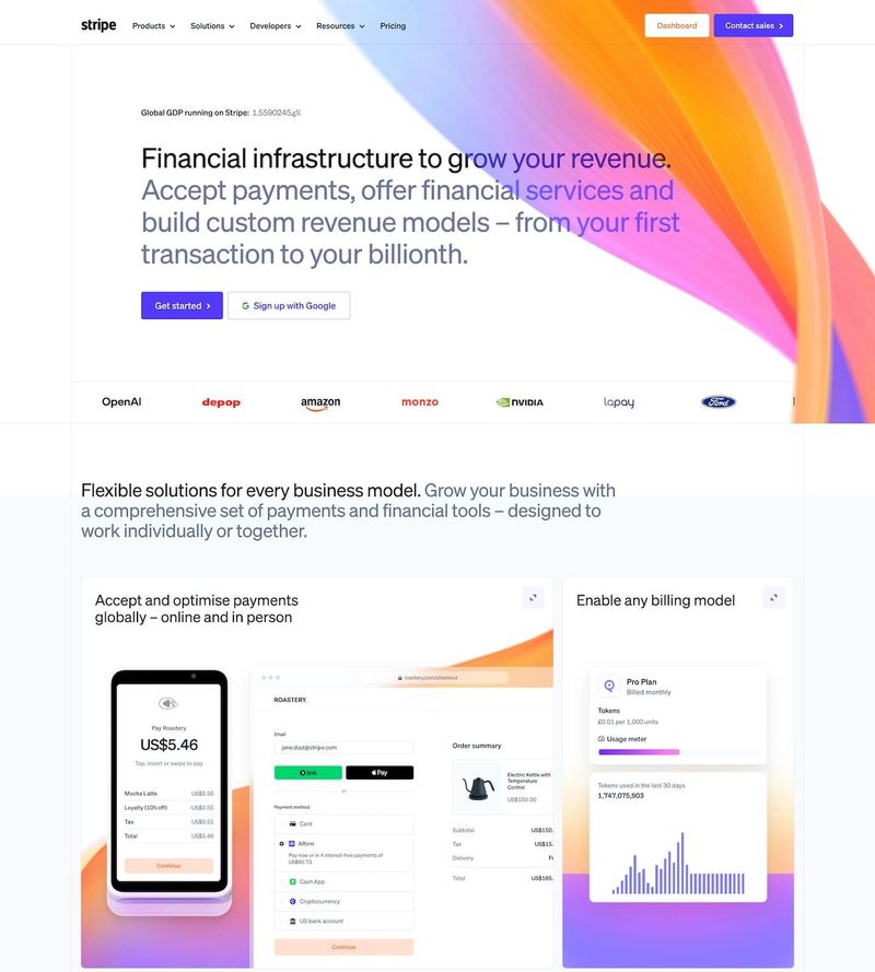 Screenshot taken from stripe.com